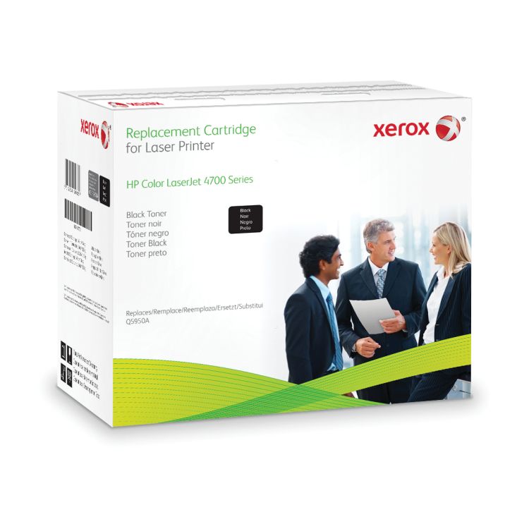 Xerox Black toner cartridge. Equivalent to HP Q5950A. Compatible with HP Colour LaserJet 4700
