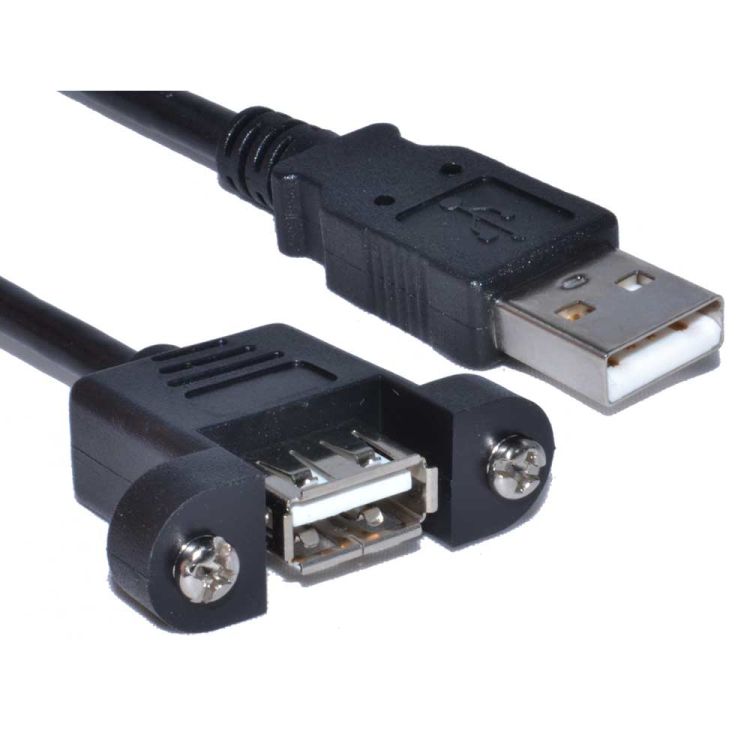 Cables Direct Panel Mount Shielded USB cable USB 2.0 5 m USB A Black