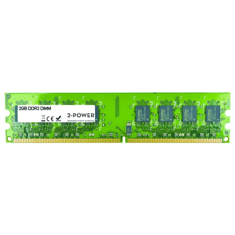 2-Power 2GB DDR2 800MHz DIMM Memory - replaces V764002GBD