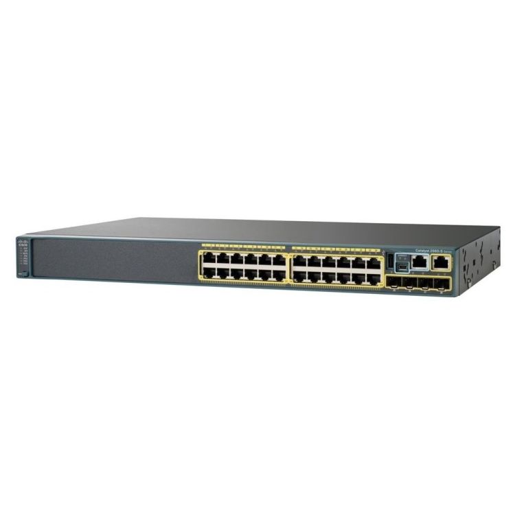 Cisco Catalyst 2960X-24PD-L Network Switch, 24 Gigabit Ethernet Ports, 370W PoE Budget, two 10 G SFP+ Uplink Ports, Enhanced Limited Lifetime Warranty (WS-C2960X-24PD-L)