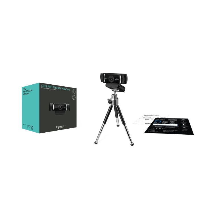 Logitech C922 webcam 1920 x 1080 pixels USB Black