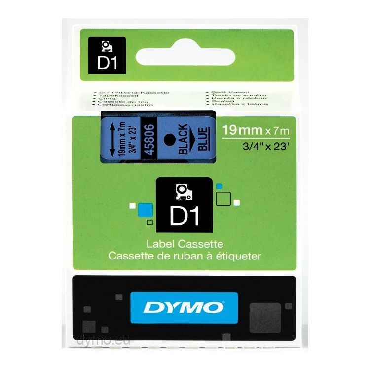 DYMO D1 Standard - Black on Blue - 19mm