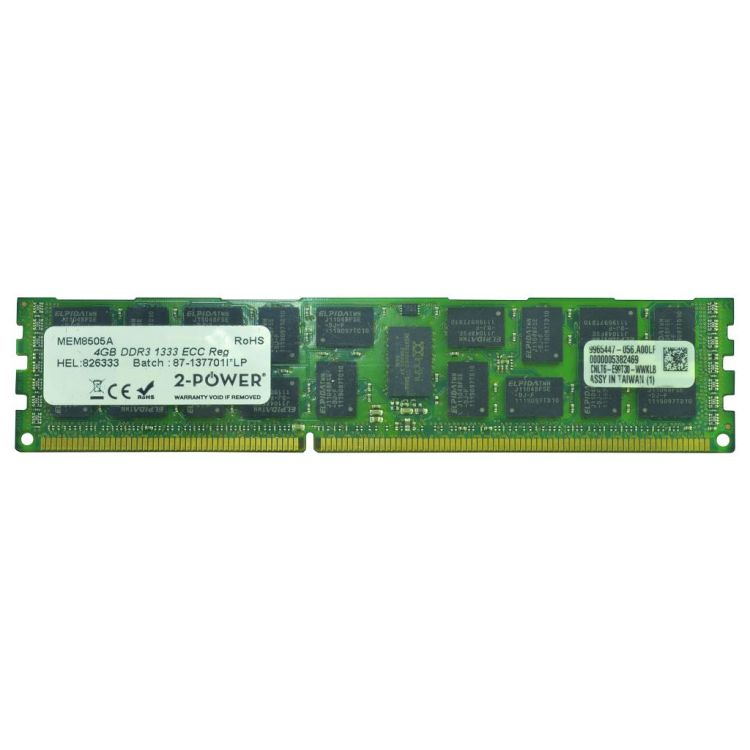 2-Power 4GB DDR3 1333MHz ECC RDIMM Memory - replaces IN3T4GRZBIX2