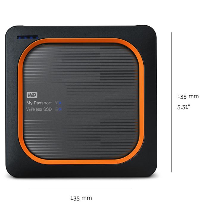 Western Digital My Passport Wireless 2000 GB Wi-Fi Black,Orange