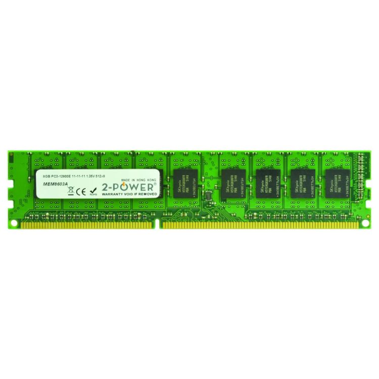 2-Power 8GB DDR3L 1600MHz ECC + TS UDIMM Memory - replaces 669324-B21