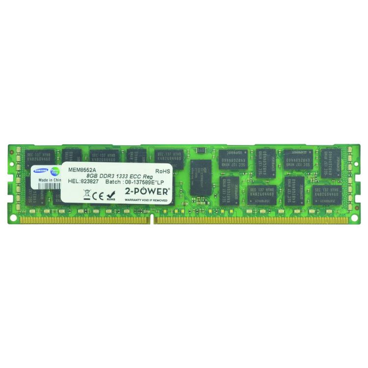 2-Power 8GB DDR3 1333MHz ECC RDIMM 2Rx4 LV Memory - replaces 03T8435