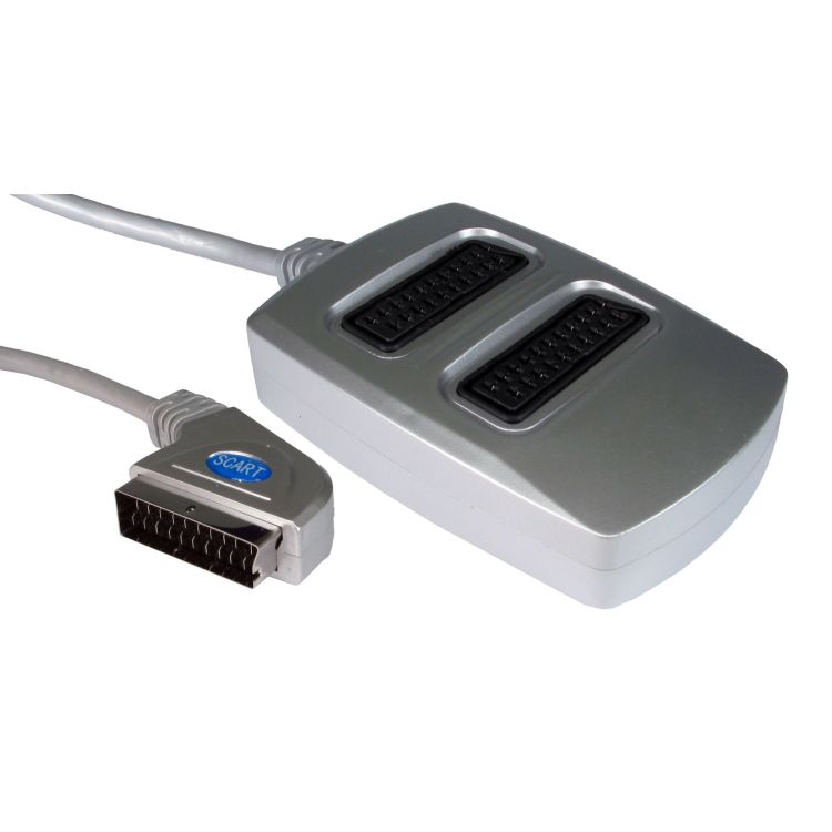 Cables Direct 3 Way SCART Splitter Box SCART cable 0.4 m SCART (21-pin) Silver