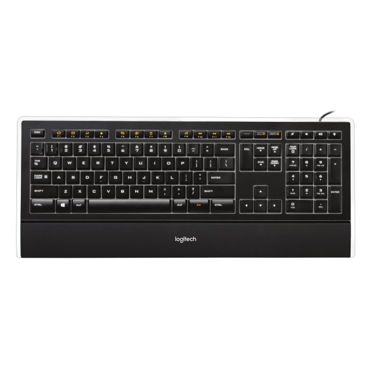 Logitech Illuminated k740 keyboard USB AZERTY French Black