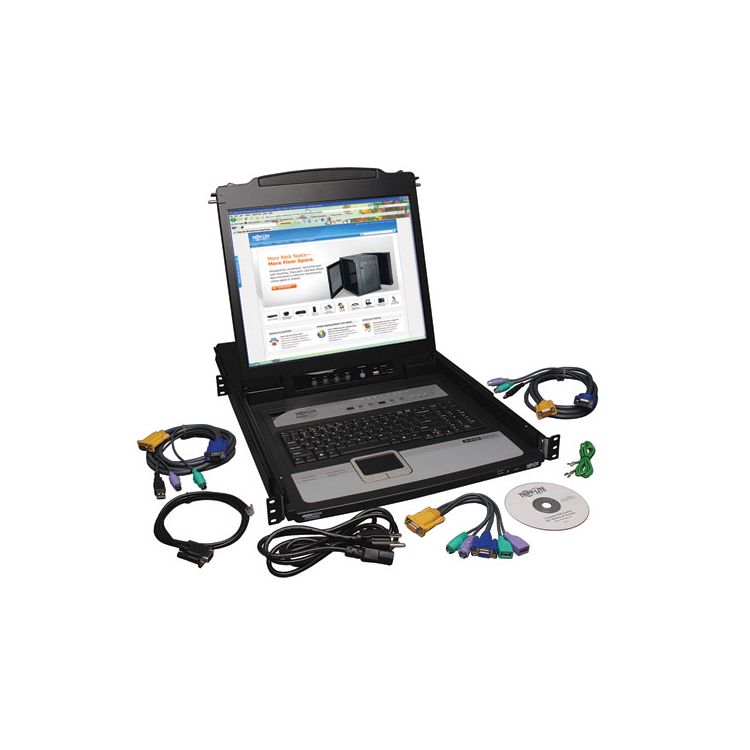 Tripp Lite NetDirector 8-Port 1U Rack-Mount Console KVM Switch with 19-in. LCD and IP Remote Access