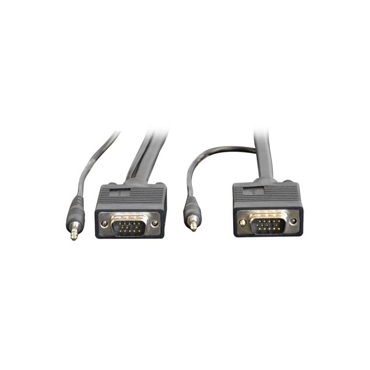 Tripp Lite VGA Coax Monitor Cable with Audio, High Resolution Cable with RGB Coax (HD15 and 3.5mm M/M) 1.83 m (6-ft.)