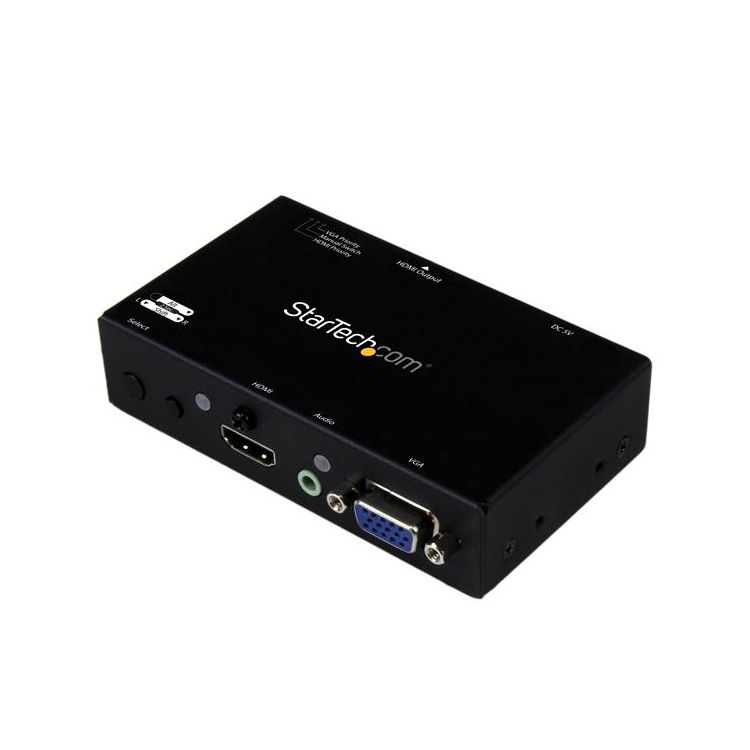 StarTech.com 2x1 HDMI + VGA to HDMI Converter Switch w/ Automatic and Priority Switching – 1080p