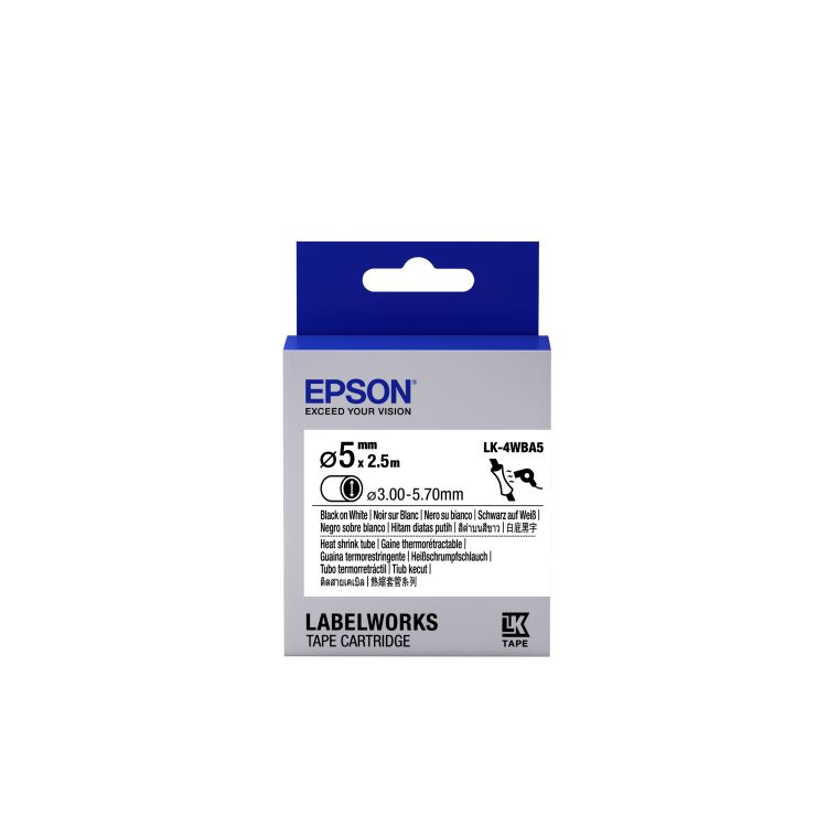 Epson LK-4WBA5 label-making tape Black on white