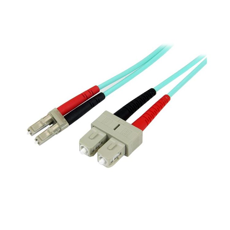 StarTech.com Fiber Optic Cable - 10 Gb Aqua - Multimode Duplex 50/125 - LSZH - LC/SC - 2 m