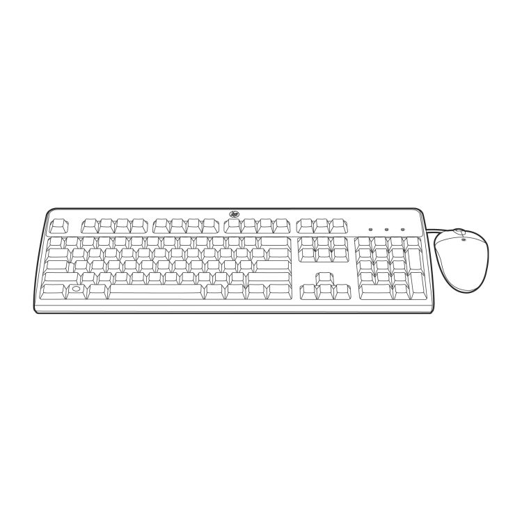 HPE 672097-223 keyboard Mouse included USB QWERTZ Czech Black