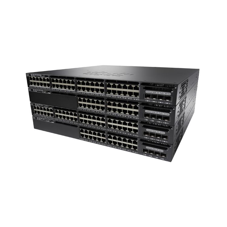 Cisco Catalyst 3650-24TS-S Network Switch, 24 Gigabit Ethernet (GbE) Ports, four 1 G Uplinks, 250WAC Power Supply, 1 RU, IP Base Feature Set, Enhanced Limited Lifetime Warranty (WS-C3650-24TS-S)