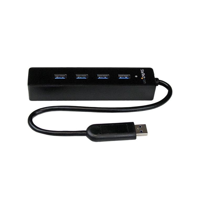 StarTech.com 4 Port Portable SuperSpeed USB 3.0 Hub with Built-in Cable