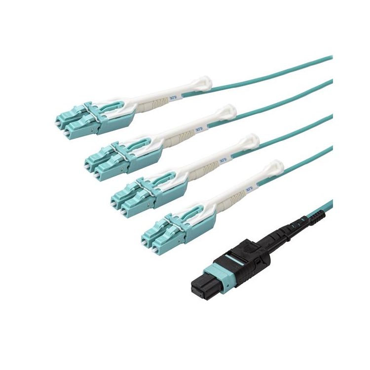 StarTech.com MPO/MTP to LC Breakout Cable - Plenum-Rated - OM3, 40Gb - Push/Pull-Tab - 10 m (30 ft.)