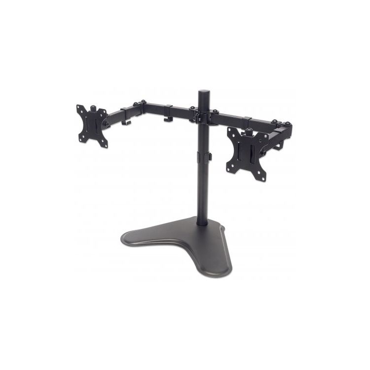Manhattan TV & Monitor Mount, Desk, Double-Link Arms, 2 screens, Screen Sizes: 10-27