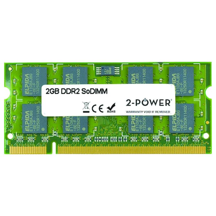 2-Power 2GB DDR2 800MHz SoDIMM Memory - replaces Kvr800D2S6/2G
