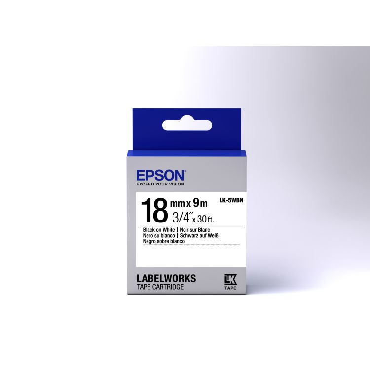 Epson Label Cartridge Standard LK-5WBN Black/White 18mm (9m)